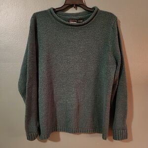 Vintage Bobbie Brooks Dark Emerald Green Roll Neck Sweater Size XL